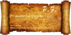 Prandorfy Frida névjegykártya